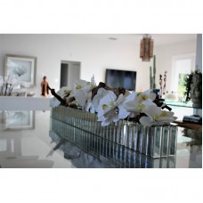 Rosdorf Park Mirror Dazzle Phalaenopsis and Driftwood Anchored Orchids Centerpiece in Planter ROSP6478